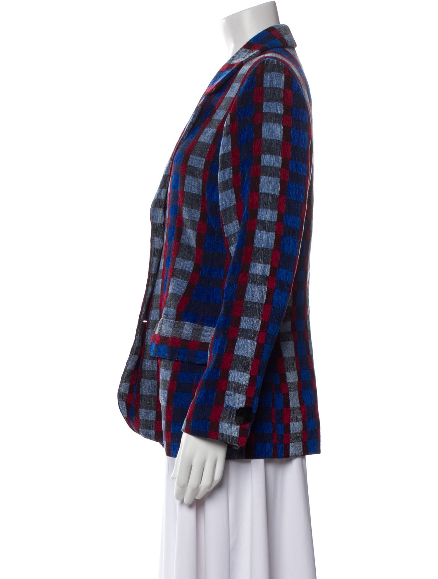 Yves Saint Laurent Vintage Plaid Print Blazer