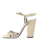 Yves Saint Laurent Leather Colorblock Pattern Sandals