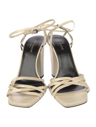 Yves Saint Laurent Leather Colorblock Pattern Sandals