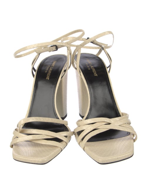 Yves Saint Laurent Leather Colorblock Pattern Sandals