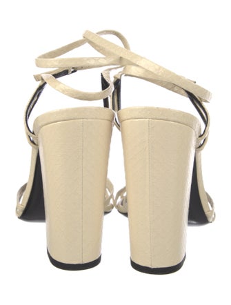 Yves Saint Laurent Leather Colorblock Pattern Sandals