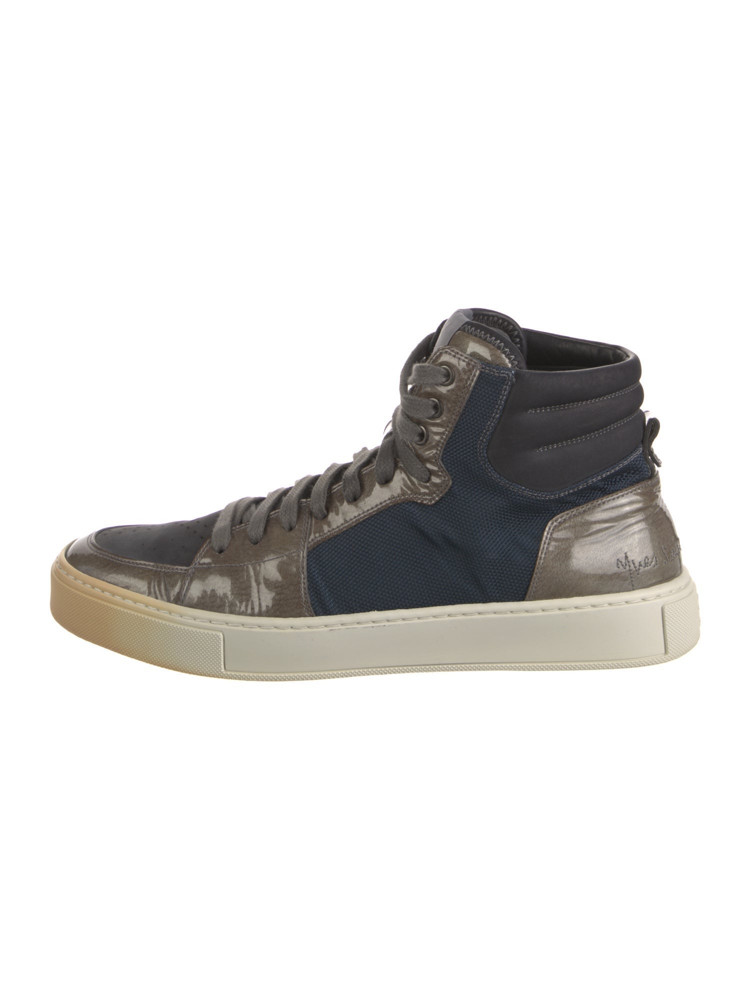 Yves Saint Laurent Leather Colorblock Pattern Sneakers