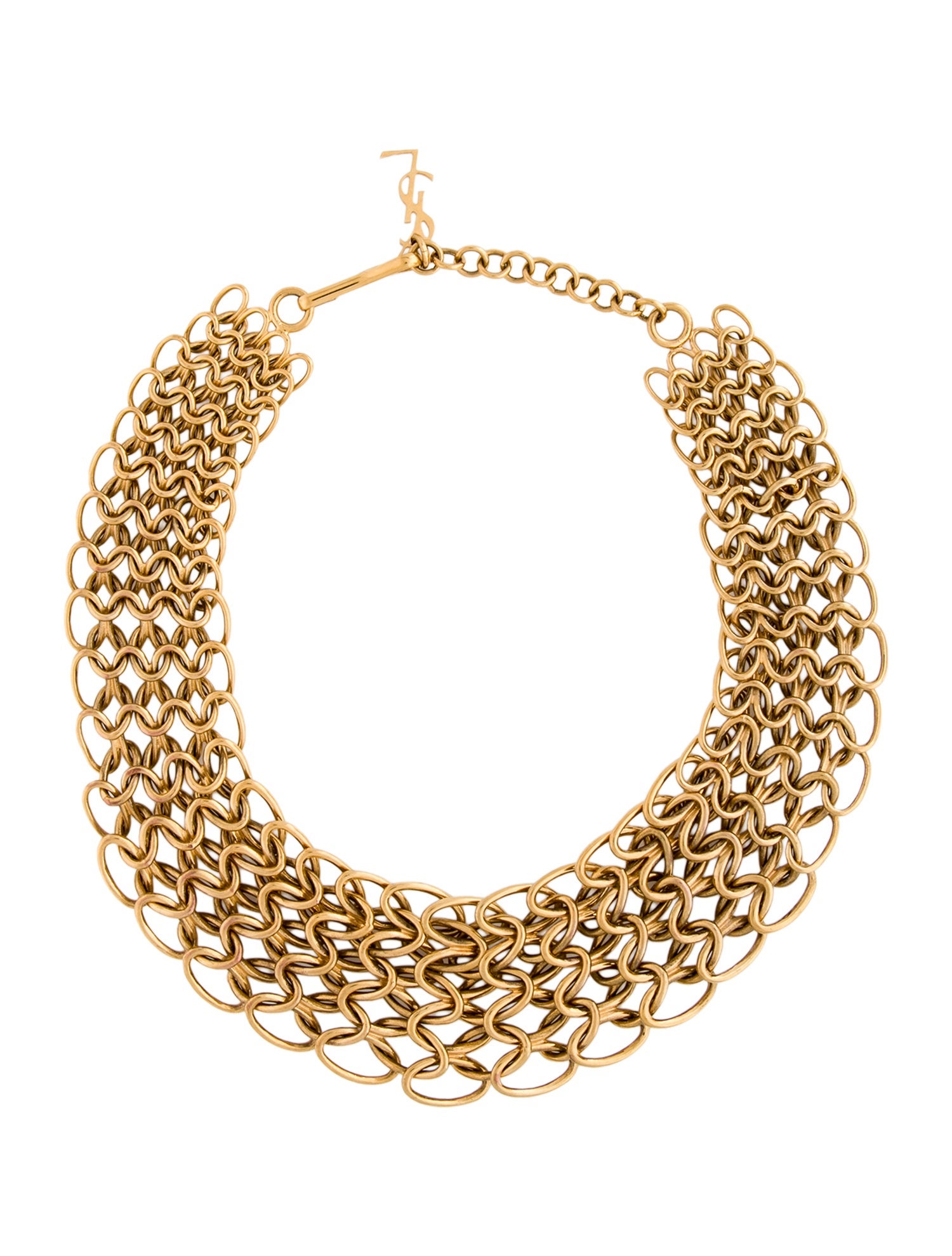 Yves Saint Laurent Multistrand Link Necklace