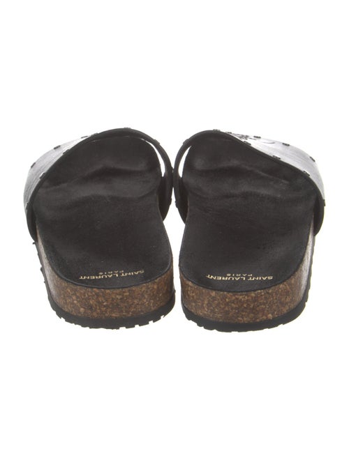 Yves Saint Laurent Leather Studded Accents Slides