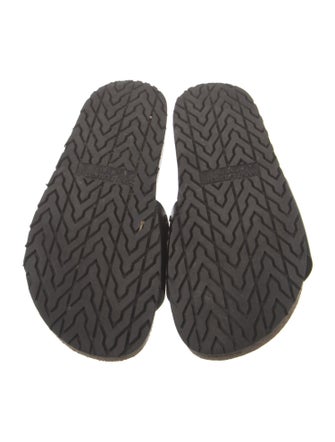 Yves Saint Laurent Leather Studded Accents Slides