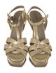 Yves Saint Laurent Rive Gauche Patent Leather T-Strap Sandals