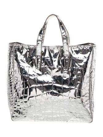 Yves Saint Laurent Rive Gauche Patent Leather Tote Large