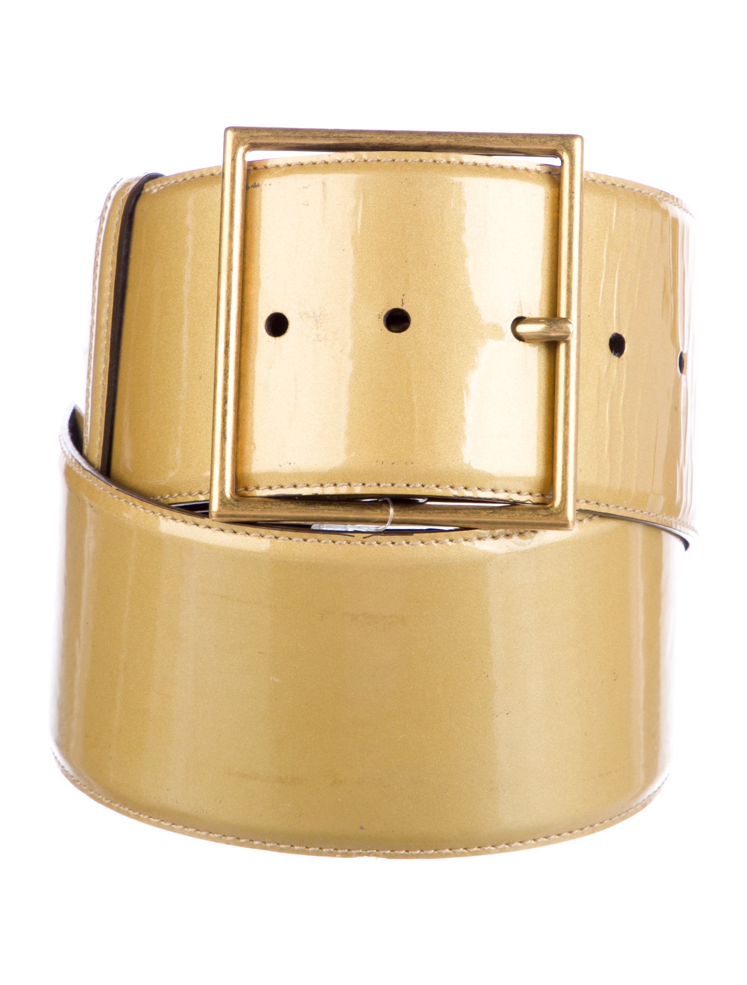 Yves Saint Laurent Wide Patent Leather Belt