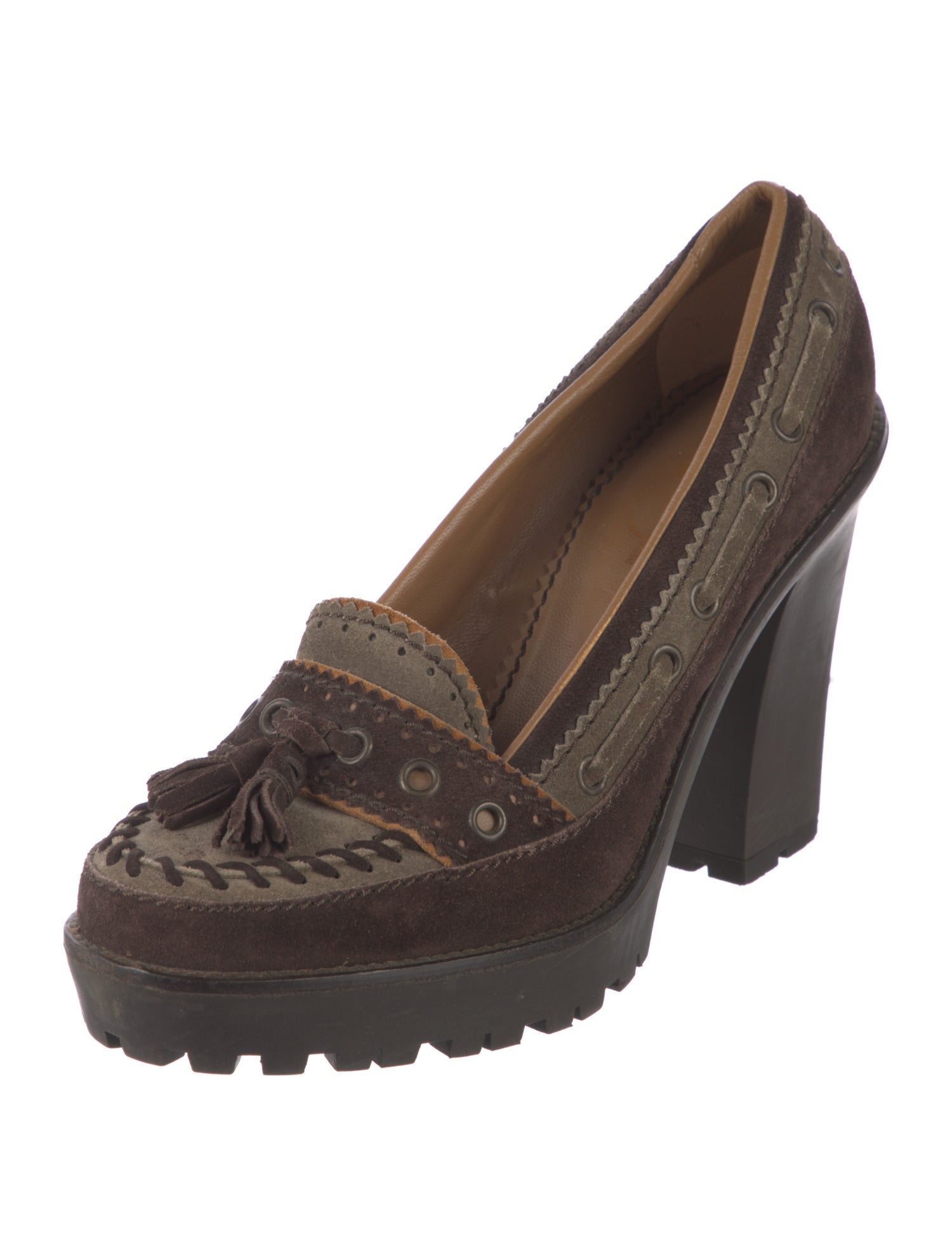 Yves Saint Laurent Suede Tassel Accents Pumps