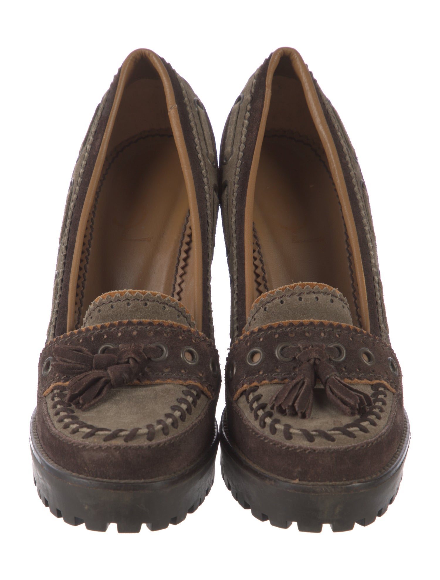 Yves Saint Laurent Suede Tassel Accents Pumps