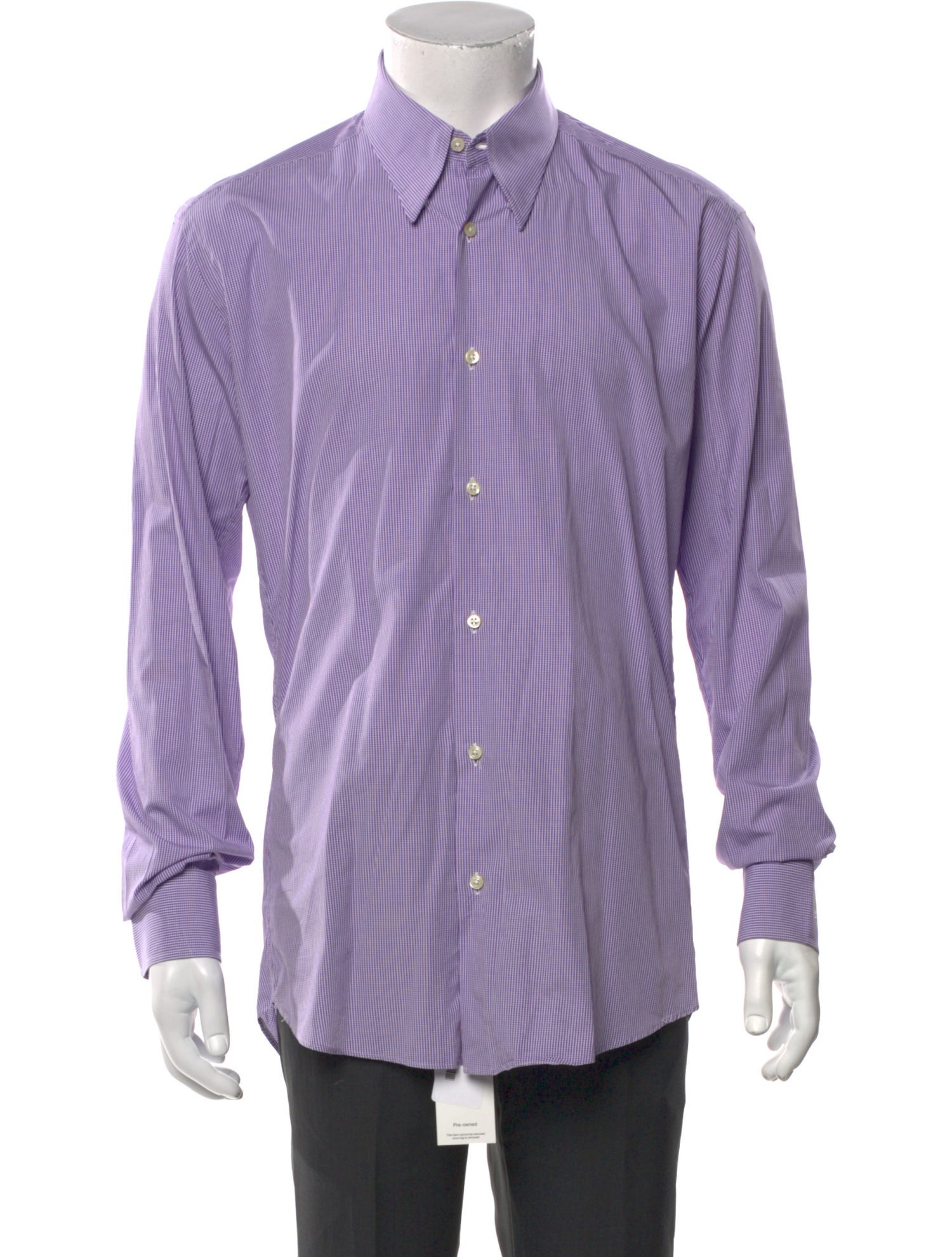 Yves Saint Laurent Signature Logo Striped Dress Shirt