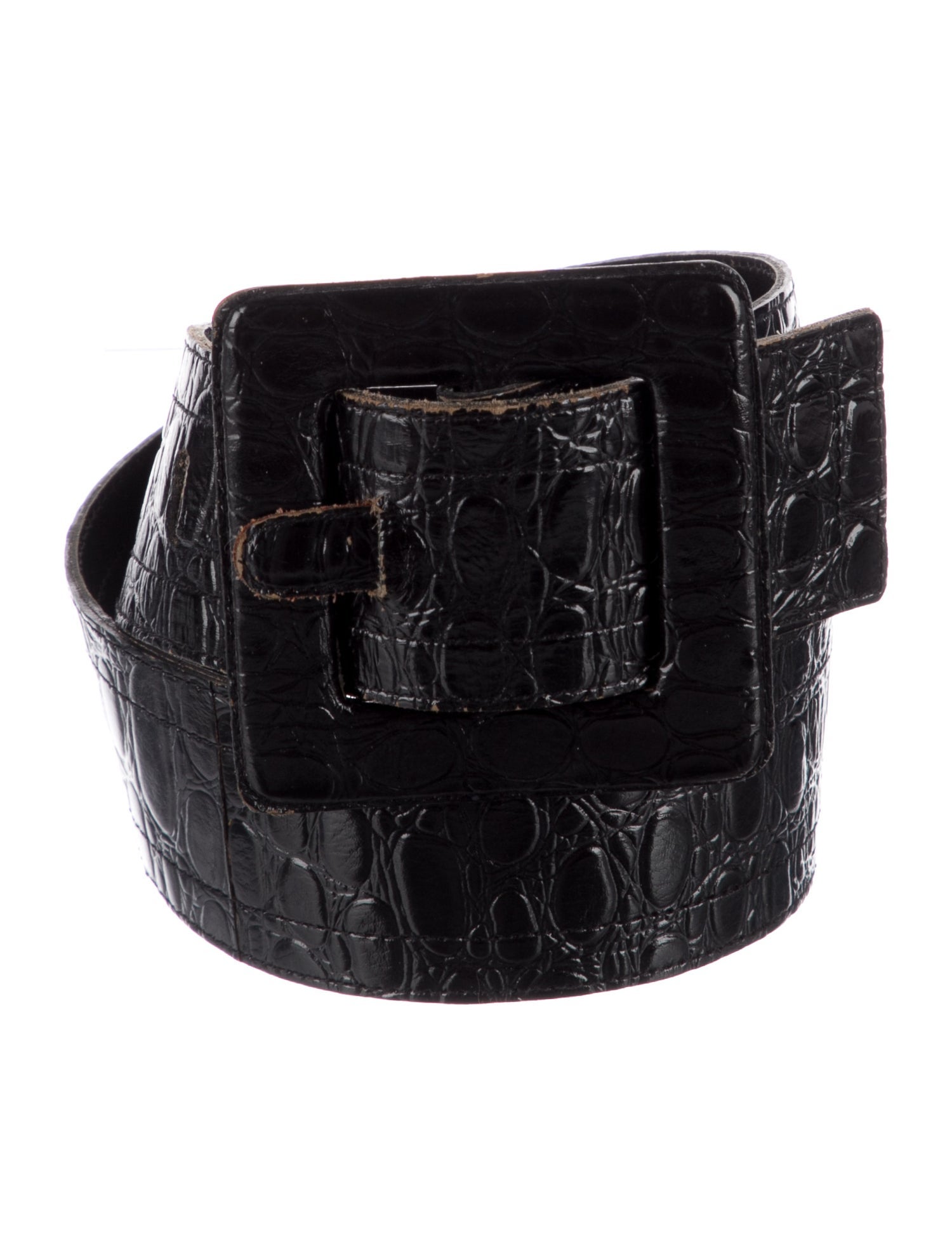 Yves Saint Laurent Vintage Embossed Leather Waist Belt