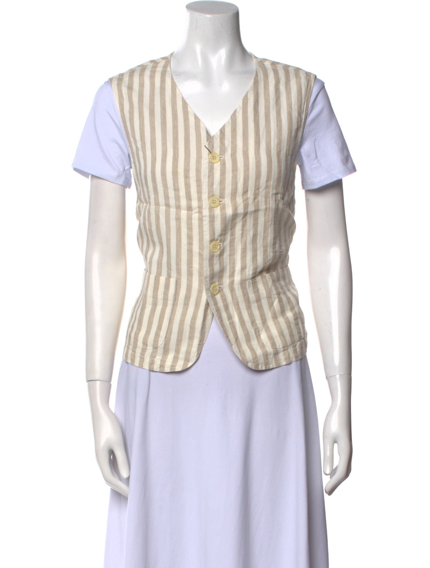 Yves Saint Laurent Vintage Linen Button-Up Top w/ Tags