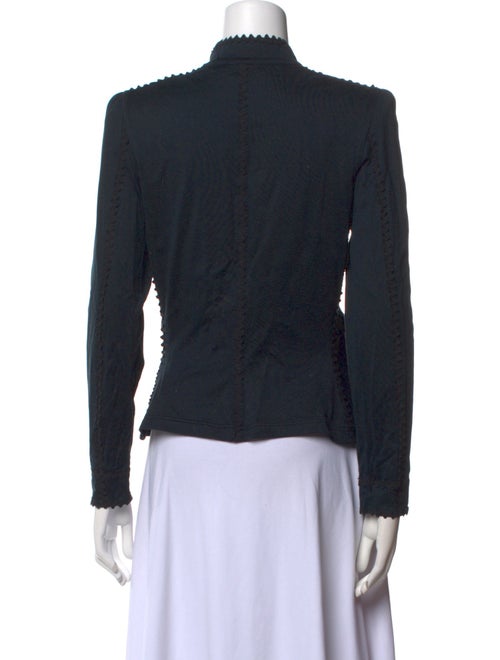 Yves Saint Laurent Mock Neck Long Sleeve Button-Up Top