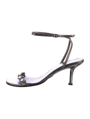 Yves Saint Laurent Sandals Leather Crystal Embellishments IT 36 | 6