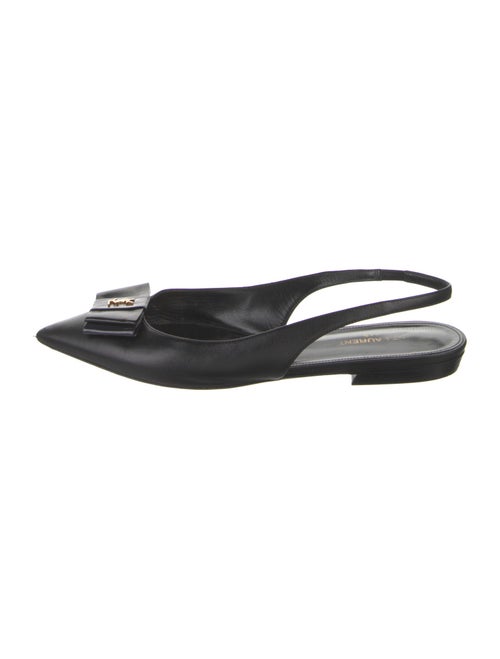 Yves Saint Laurent Leather Bow Accents Slingback Pumps