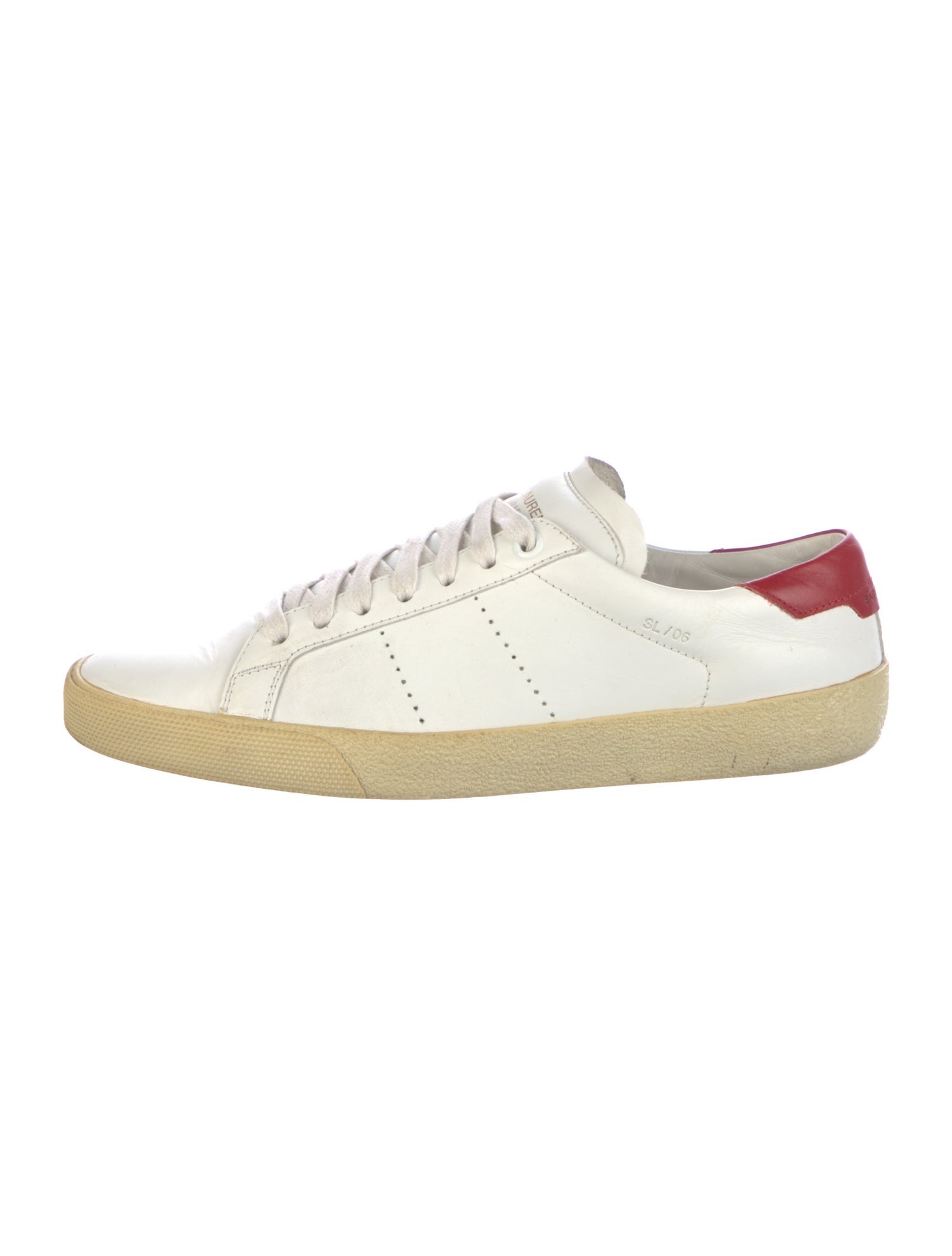 Yves Saint Laurent Leather Colorblock Pattern Sneakers