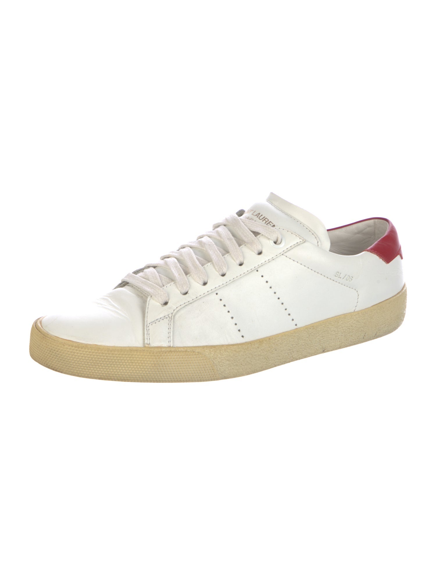 Yves Saint Laurent Leather Colorblock Pattern Sneakers