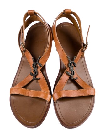 Saint Laurent Leather T-Strap Sandals