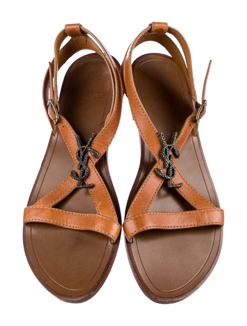 Saint Laurent Leather T-Strap Sandals