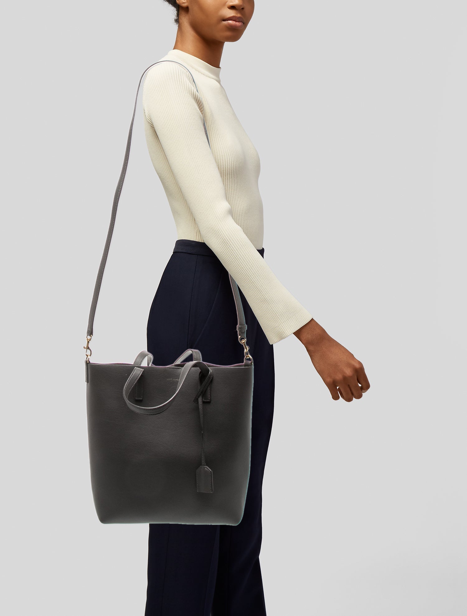 Saint Laurent Leather N/S Shopping Toy 2022