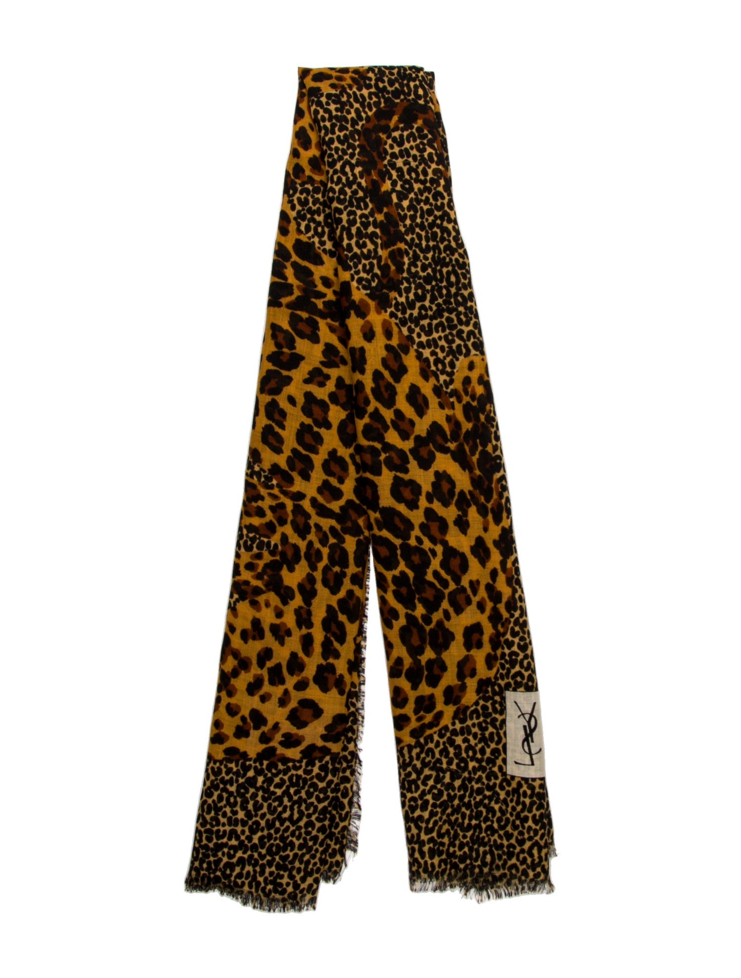 Yves Saint Laurent Wool Animal Print Scarf