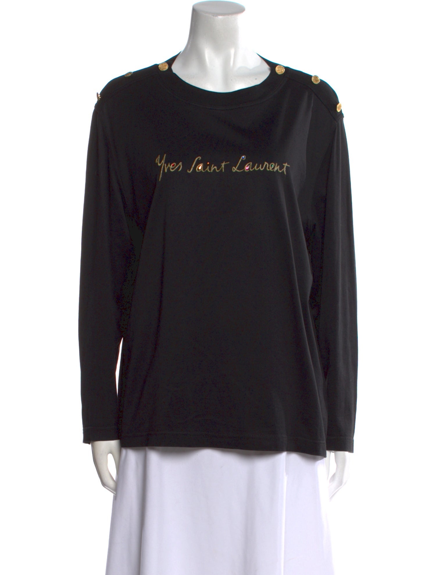 Yves Saint Laurent Graphic Print Crew Neck Sweatshirt