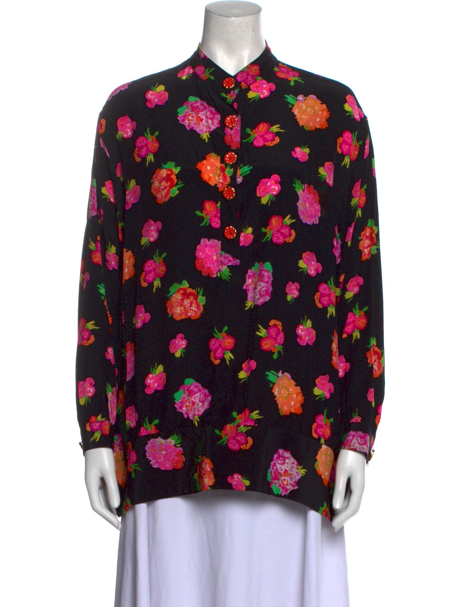 Yves Saint Laurent Rive Gauche Vintage 1990's Button-Up Top