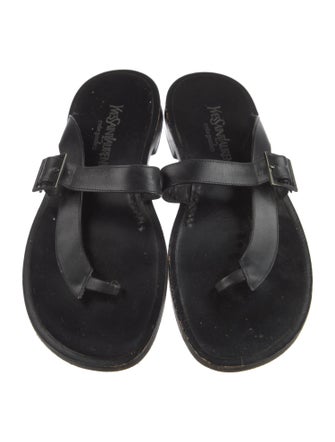 Yves Saint Laurent Leather Slides