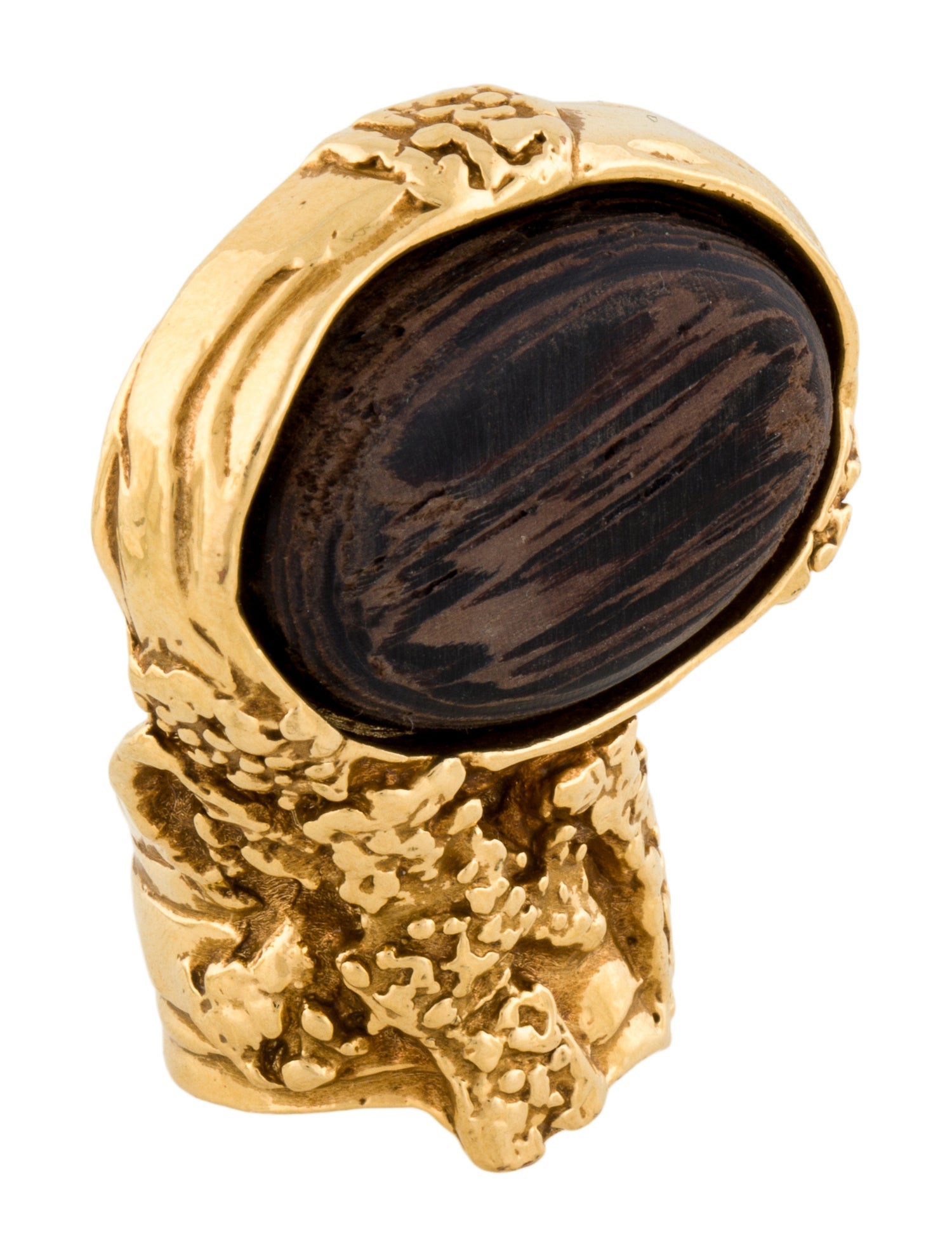 Yves Saint Laurent Arty Wood Cocktail Ring
