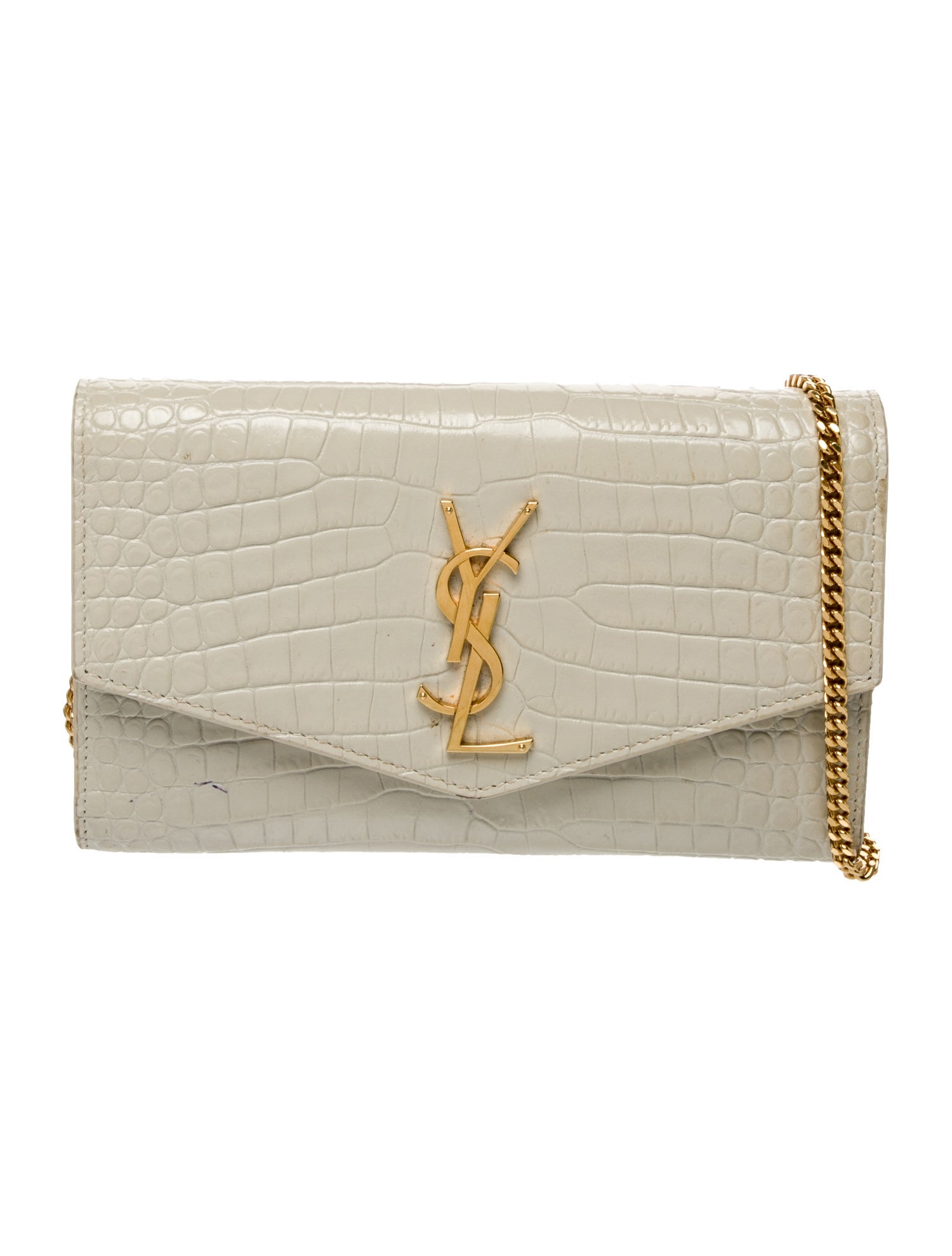 Saint Laurent Embossed Leather Printed Wallet