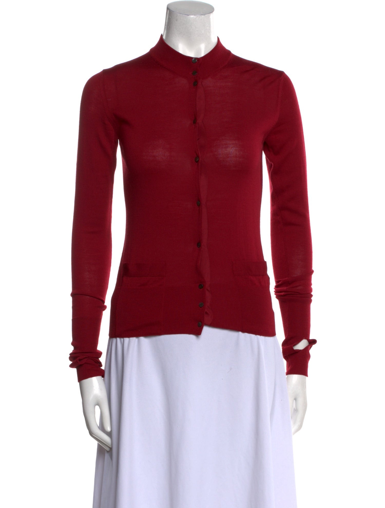 Yves Saint Laurent Wool Mock Neck Sweater