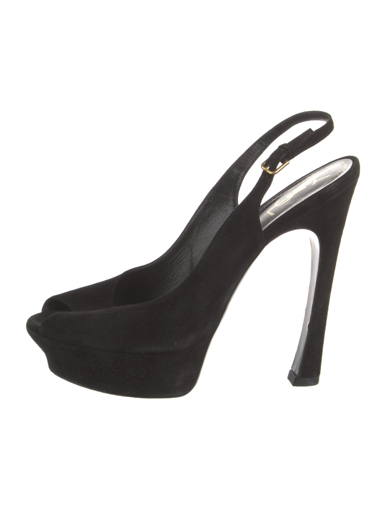 Yves Saint Laurent Rive Gauche Suede Slingback Pumps