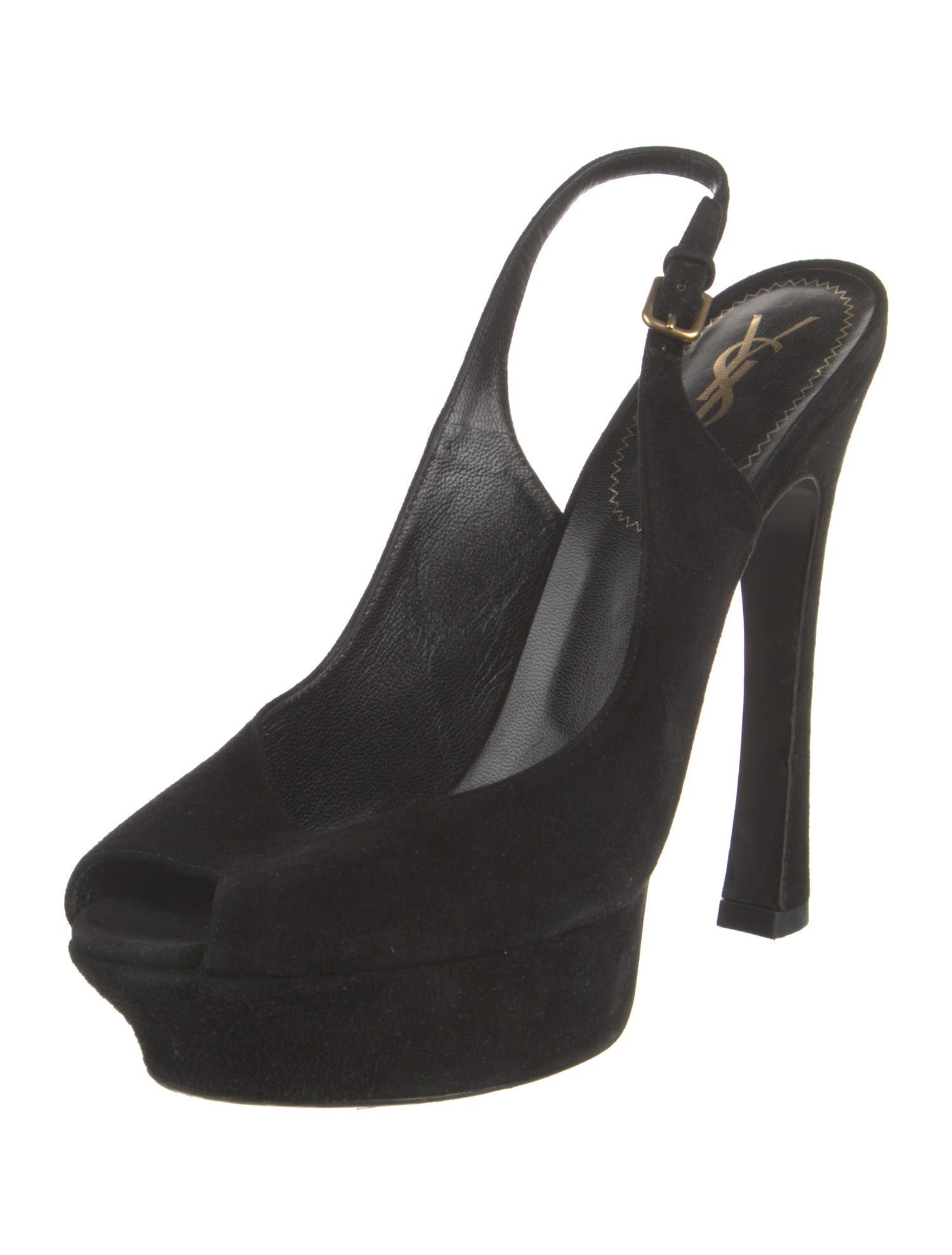 Yves Saint Laurent Rive Gauche Suede Slingback Pumps