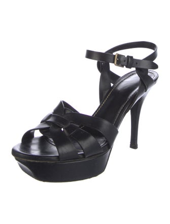 Yves Saint Laurent Rive Gauche Leather T-Strap Pumps