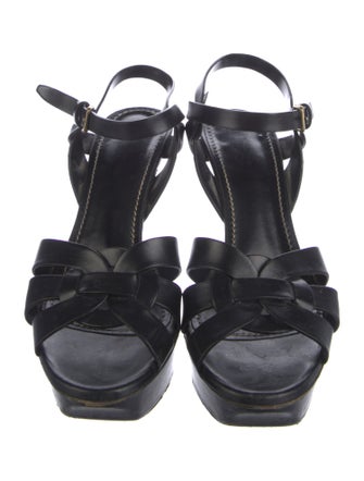 Yves Saint Laurent Rive Gauche Leather T-Strap Pumps