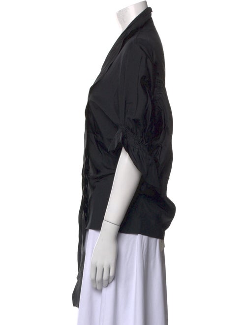 Yves Saint Laurent Silk V-Neck Button-Up Top