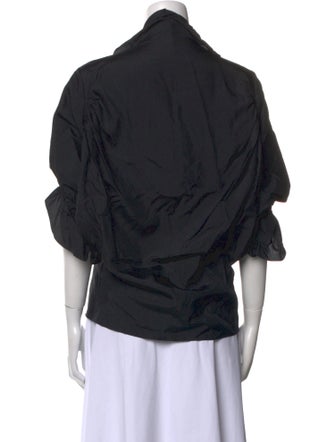 Yves Saint Laurent Silk V-Neck Button-Up Top