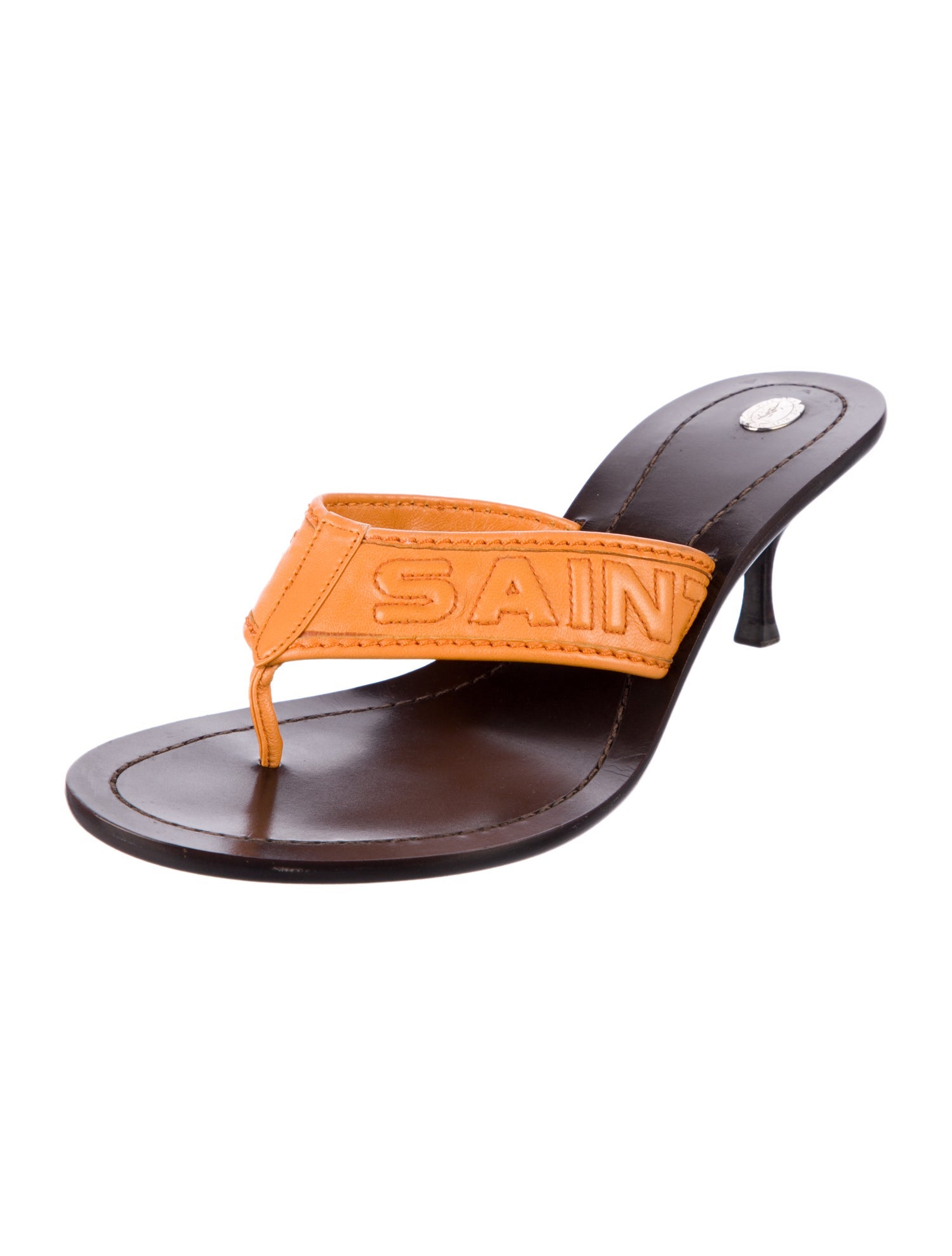 Yves Saint Laurent Leather Slides