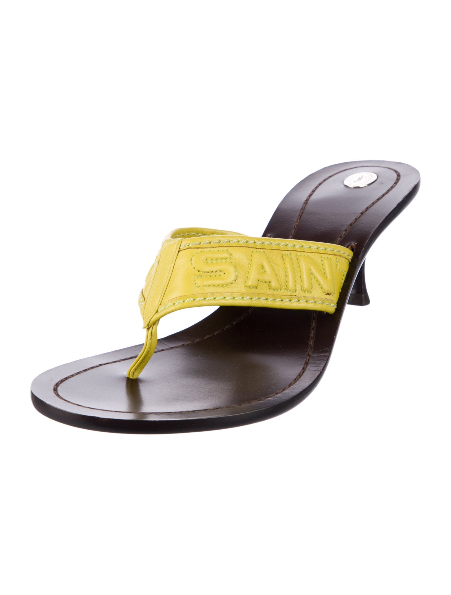 Yves Saint Laurent Leather Slides