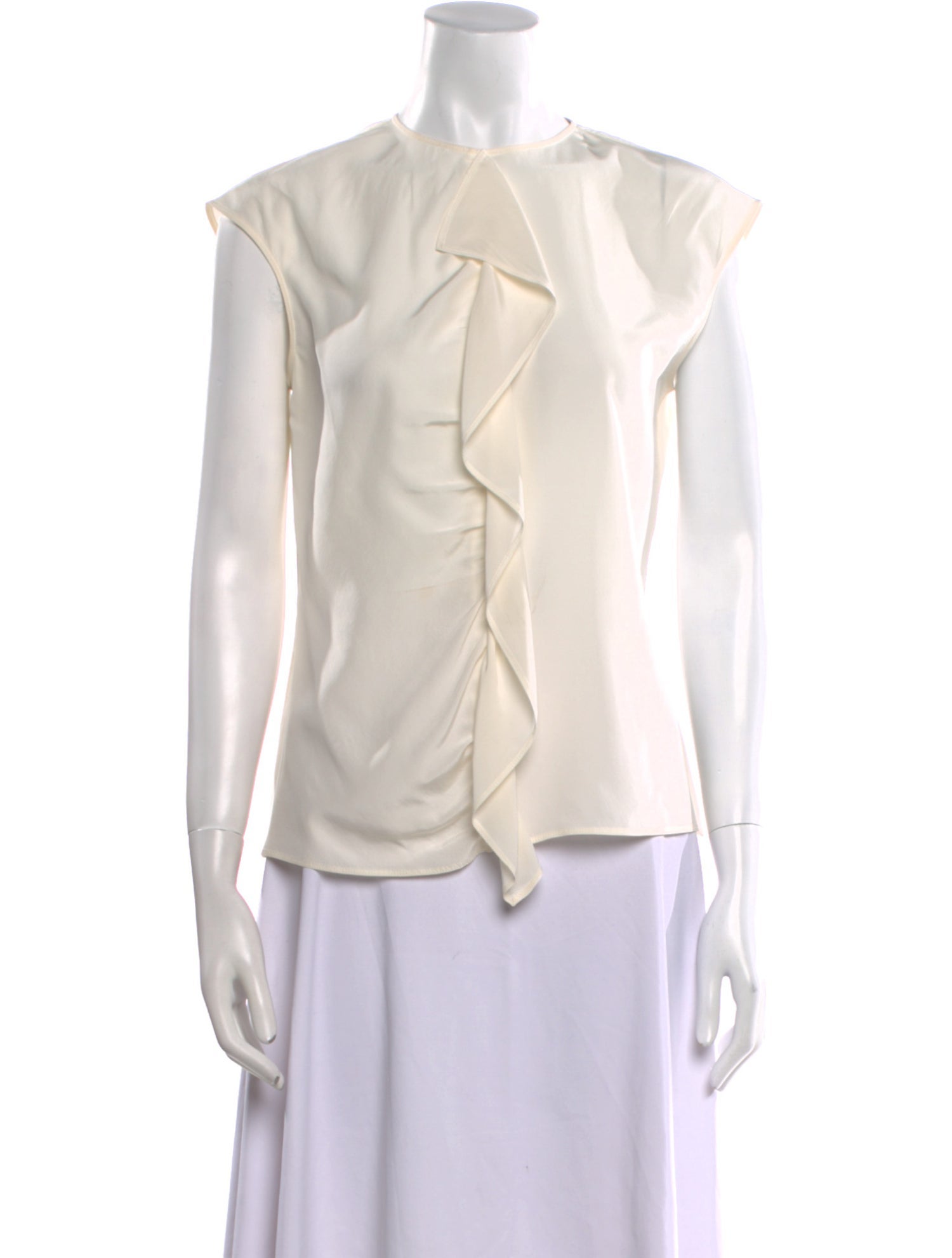 Yves Saint Laurent Silk Crew Neck Blouse