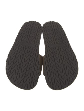 Yves Saint Laurent Suede Embroidered Accent Slides