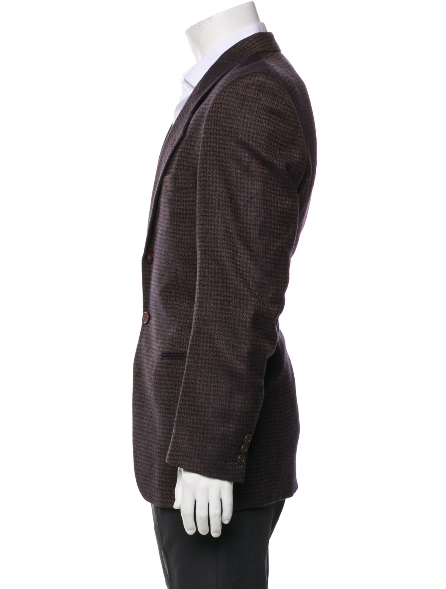 Yves Saint Laurent Wool Houndstooth Print Blazer