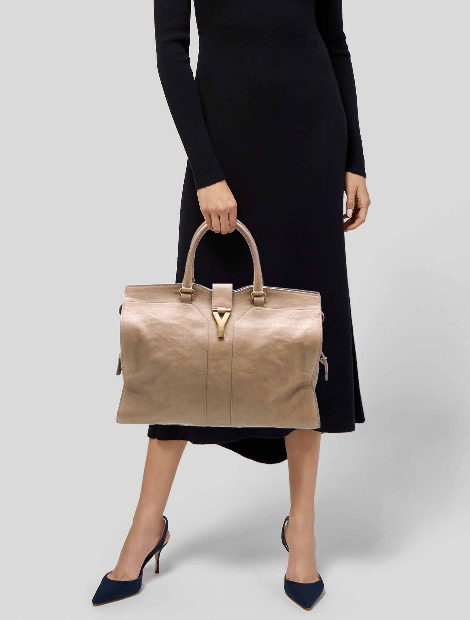 Yves Saint Laurent Leather Top Handle Bag Large