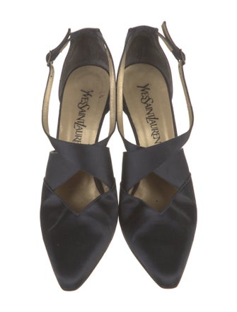 Yves Saint Laurent Satin T-Strap Pumps
