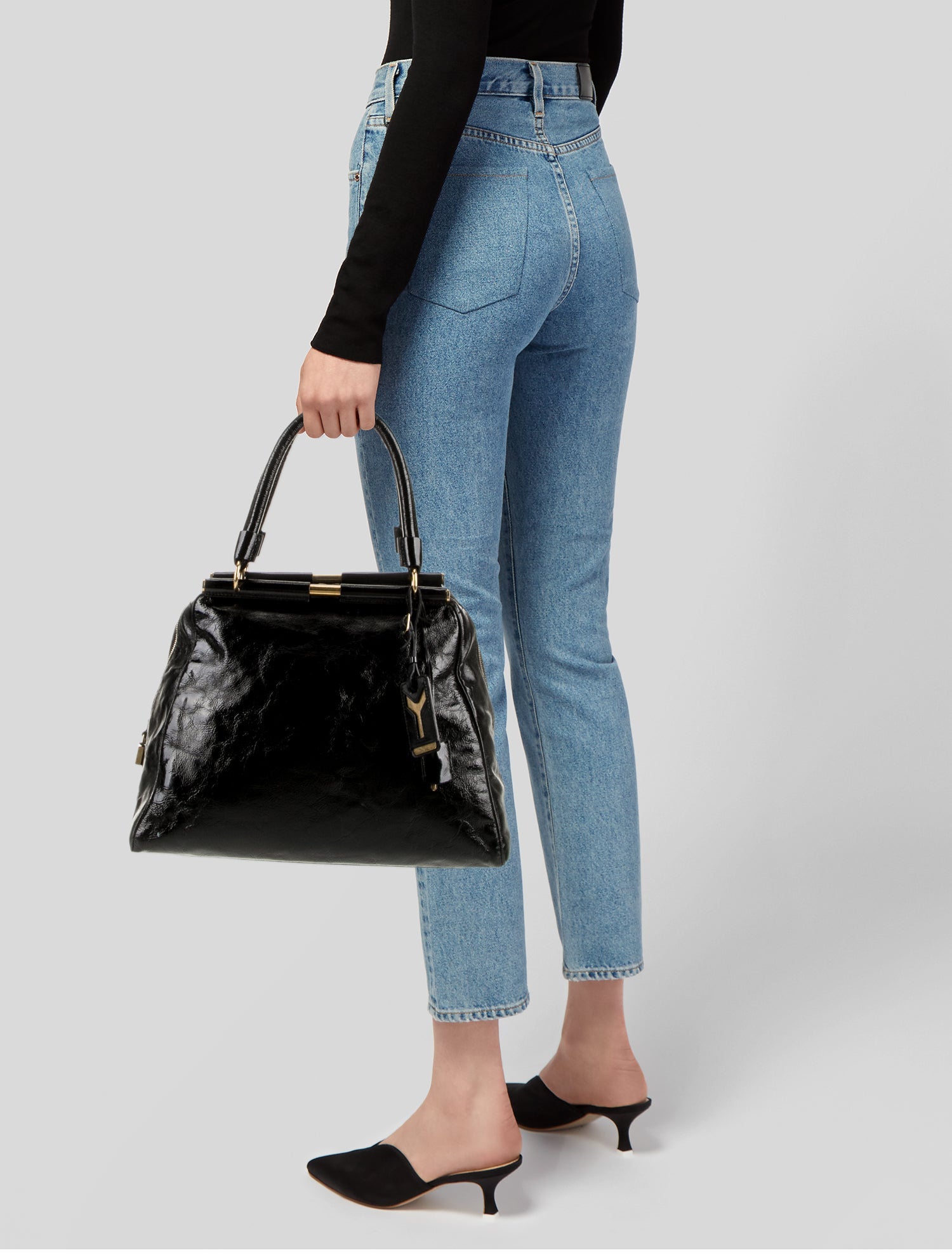 Yves Saint Laurent Rive Gauche Patent Leather Majorelle Vintage