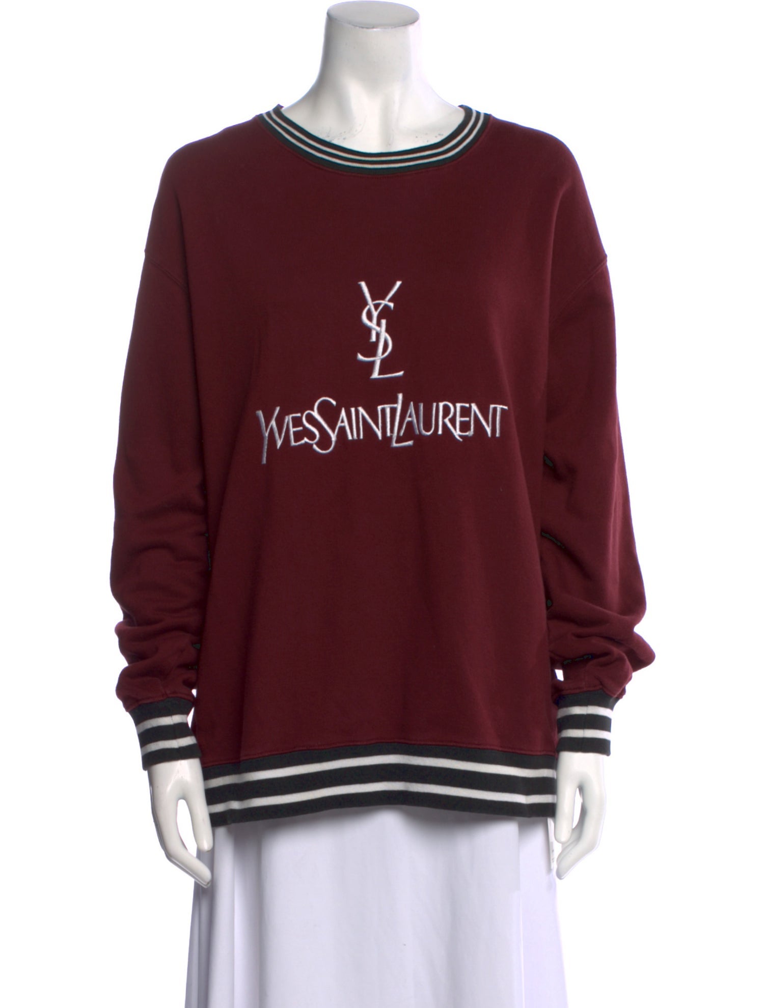 Yves Saint Laurent Graphic Print Crew Neck Sweatshirt