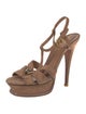 Yves Saint Laurent Rive Gauche Suede T-Strap Pumps