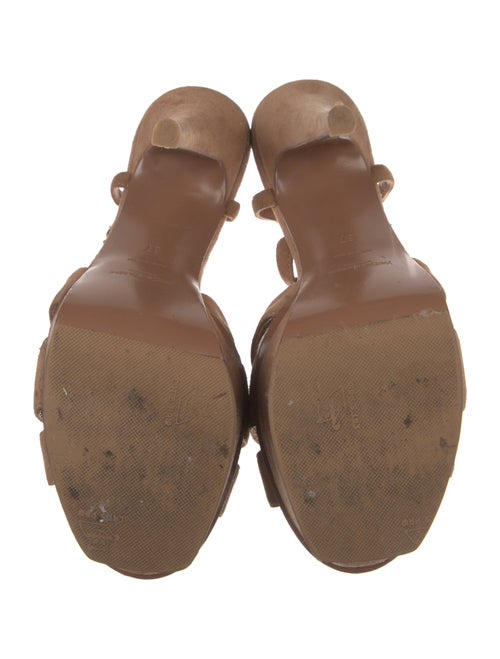 Yves Saint Laurent Rive Gauche Suede T-Strap Pumps