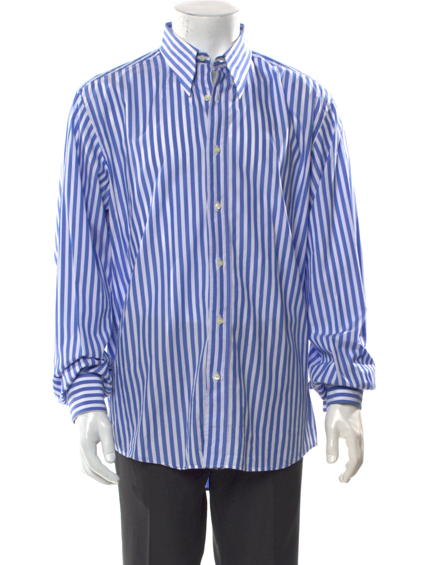 Yves Saint Laurent Striped Long Sleeve Dress Shirt
